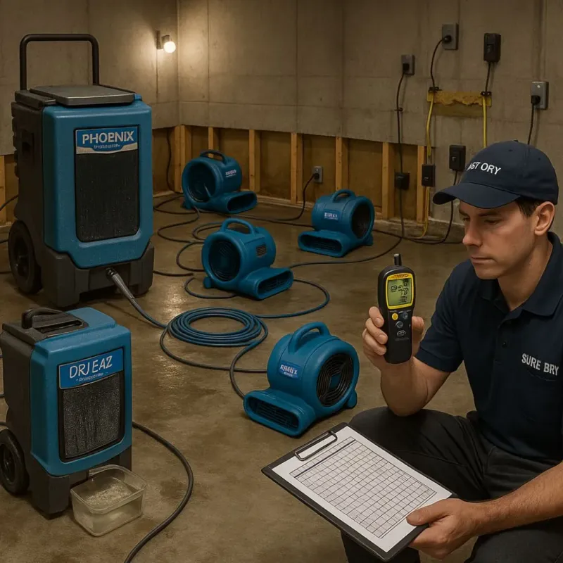 Structural Drying and Dehumidification process in Victoria, TX
